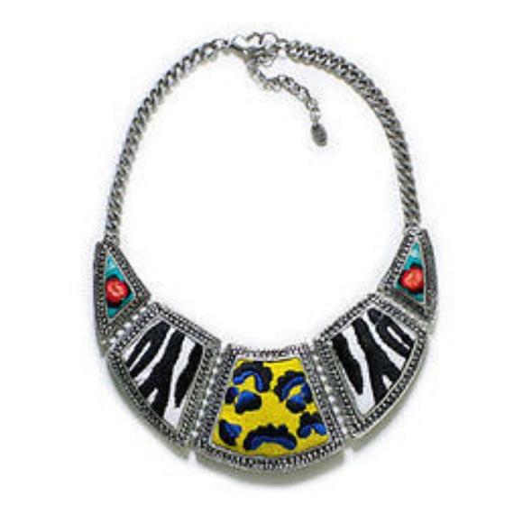 Zara Jewelry - Zara Statement Animal Print Tribal Necklace